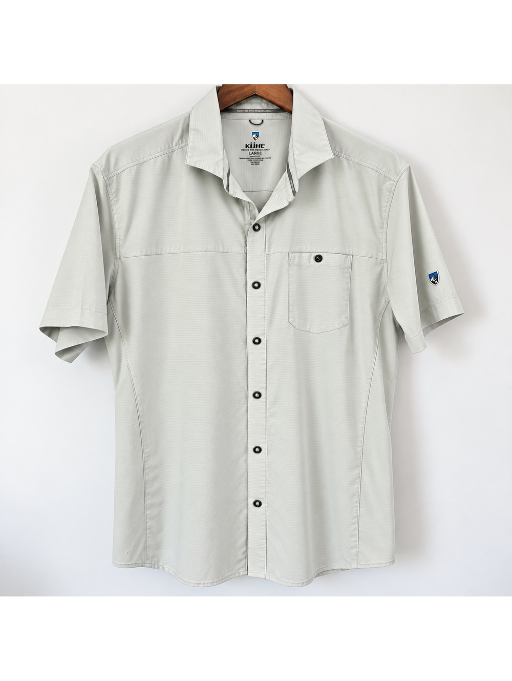 KÜHL Shirt Optimizr Overcast Men’s Large Performance Stretch Quick Dry Button Up
